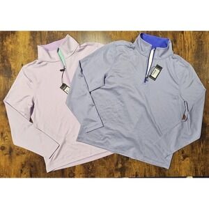 Fairway & Greene Coughlin 1/4 Zip Golf Two Pullovers Blue & Pink Men's Med NWT